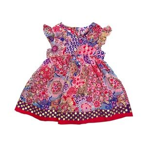 Monsoon Girl’s Embellished Pink Floral Special Occasion Dress